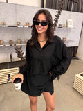 Unika - Feather Blouse Zwart