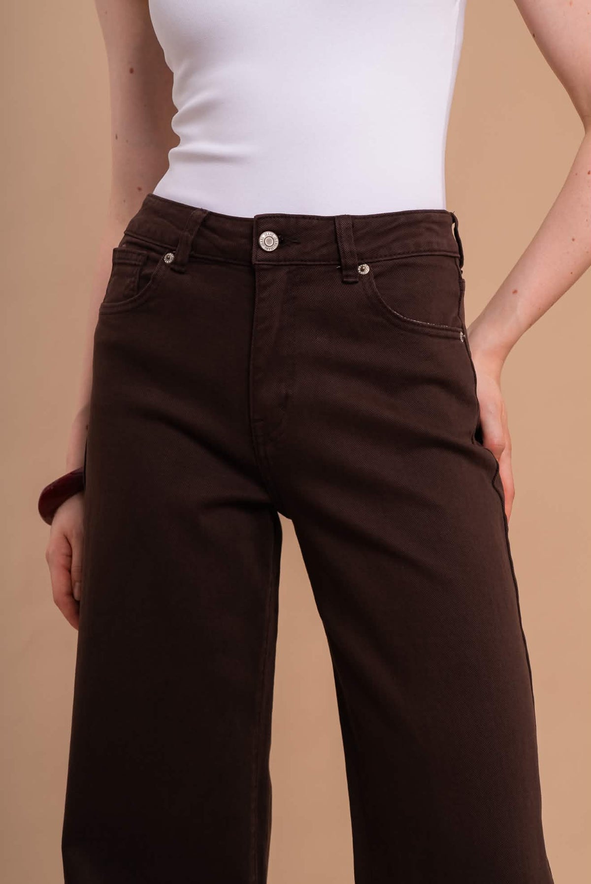 Redial - Wide Leg Broek Extra Tall Bruin