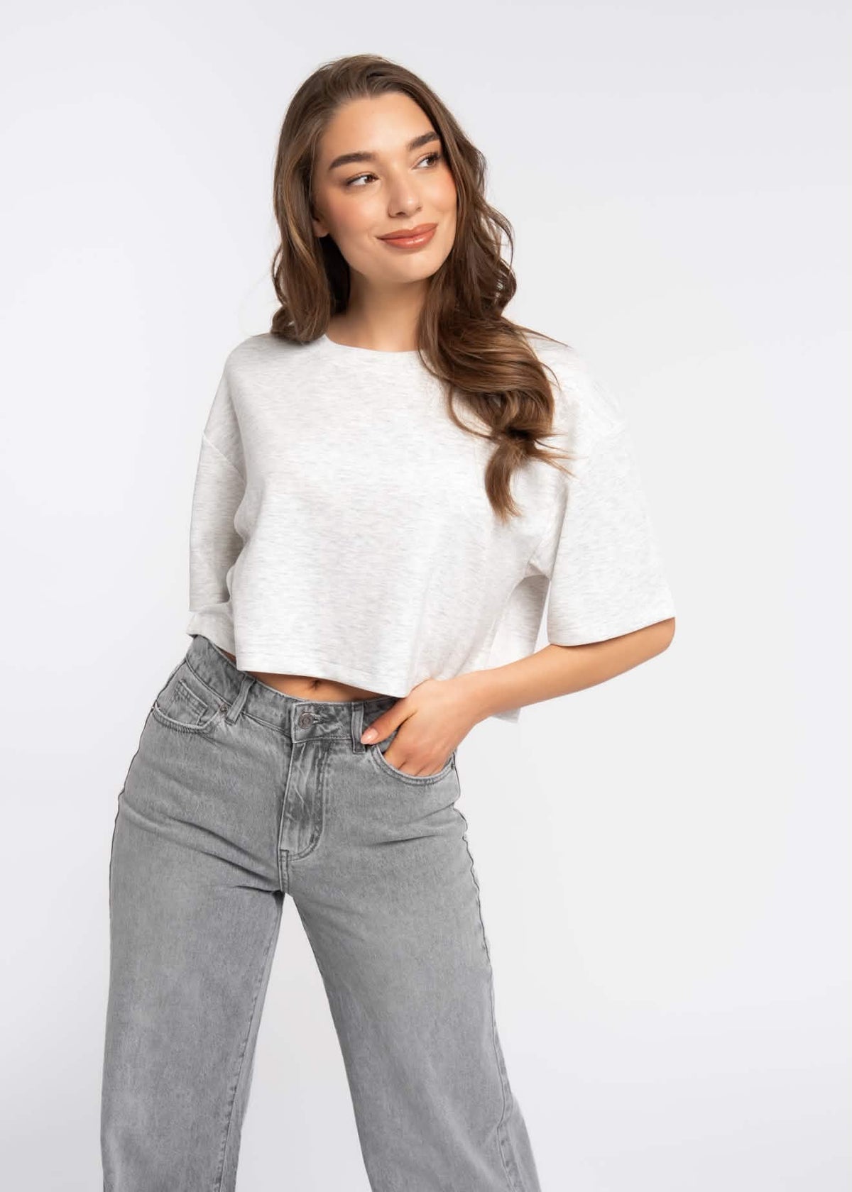Redial - Wide Leg Broek Extra Tall Grijs
