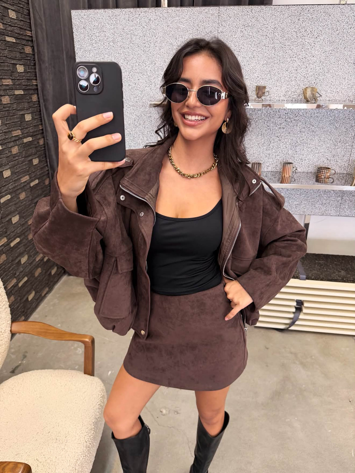 Unika - Suede Jacket Bruin