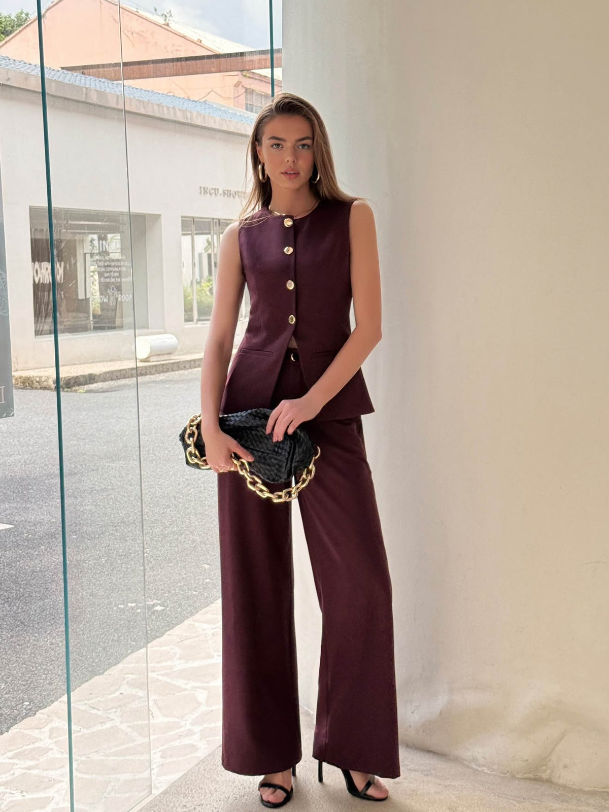Unika - Pantalon Bordeaux
