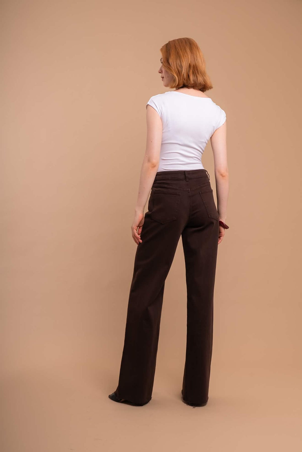 Redial - Wide Leg Broek Extra Tall Bruin