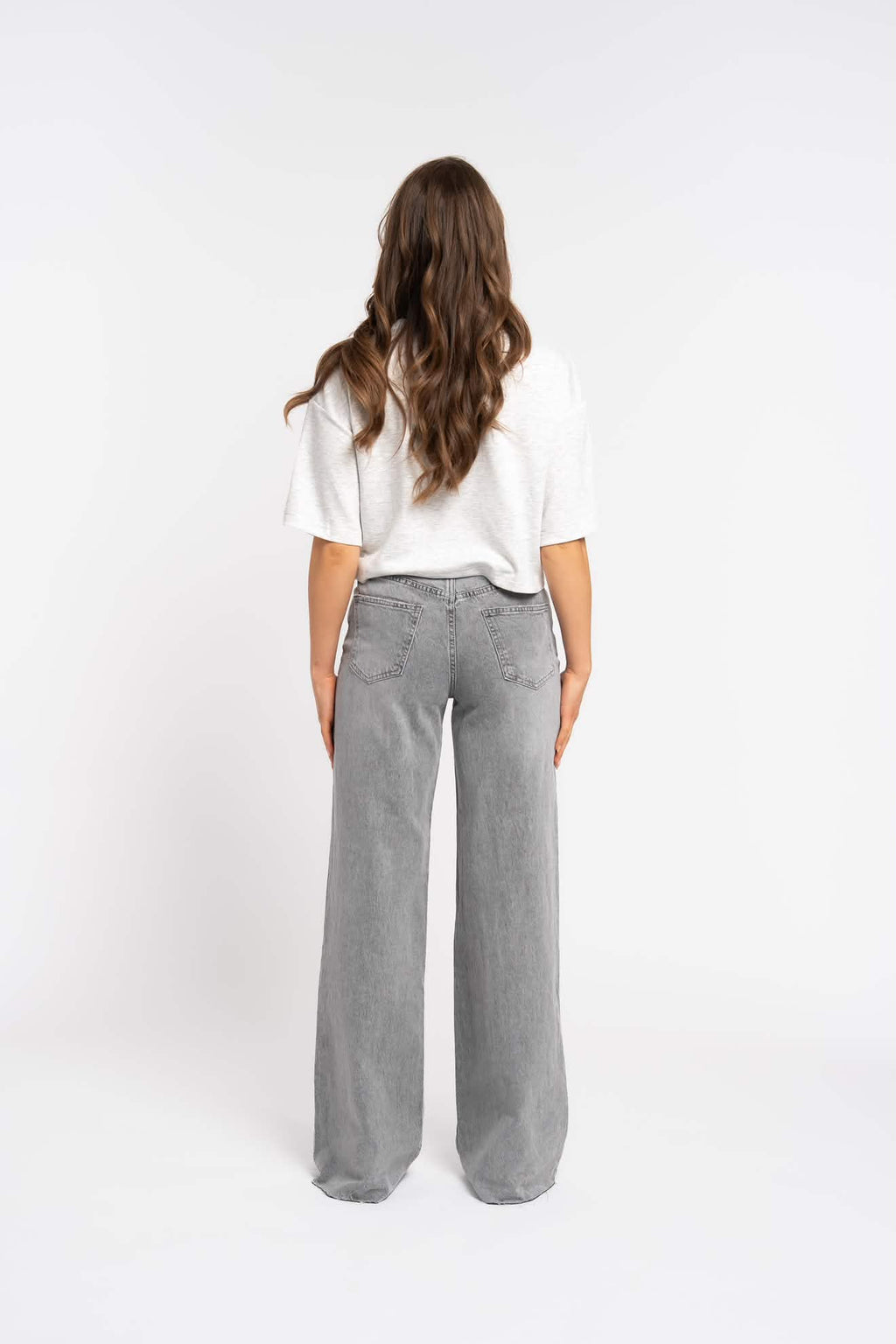 Redial - Wide Leg Broek Extra Tall Grijs