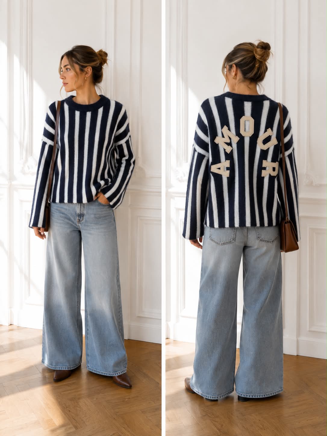 Amour Trui - Wit met Blauw