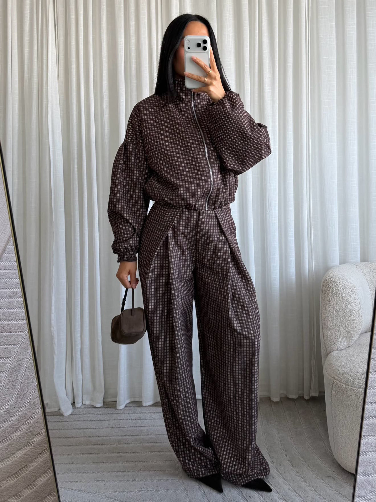 Eight Paris - Pantalon Bruine Ruit