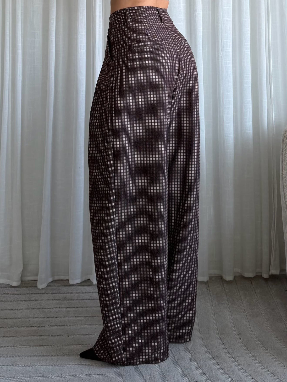 Eight Paris - Pantalon Bruine Ruit